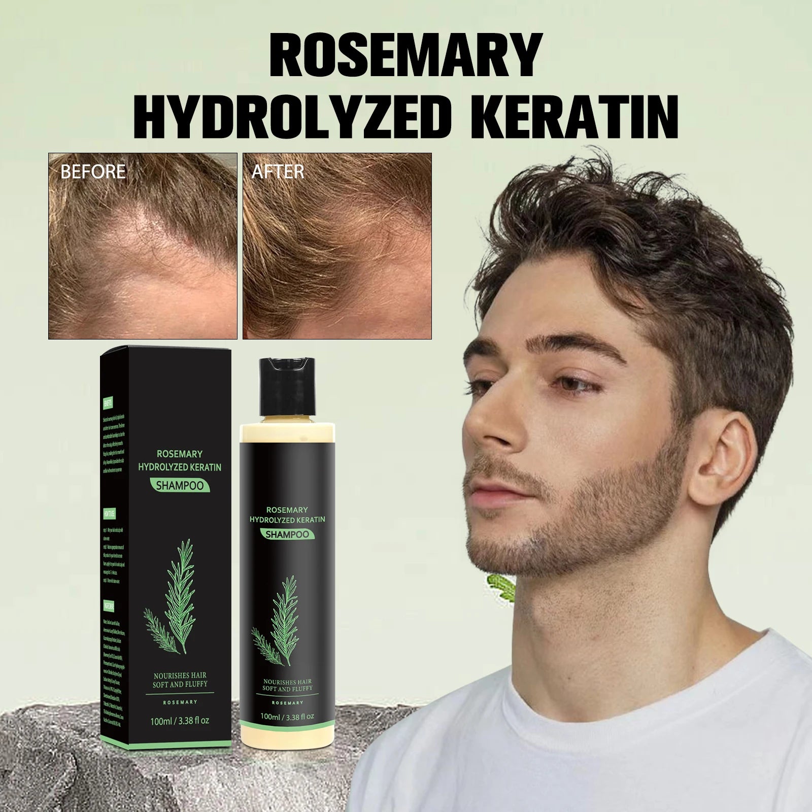 Rosemary Anti Baldness Hair Regrowth Deep Nourishing Repair Split Ends Hair Soothing Scalp Anti Dandruff  Hair Growth Shampoo